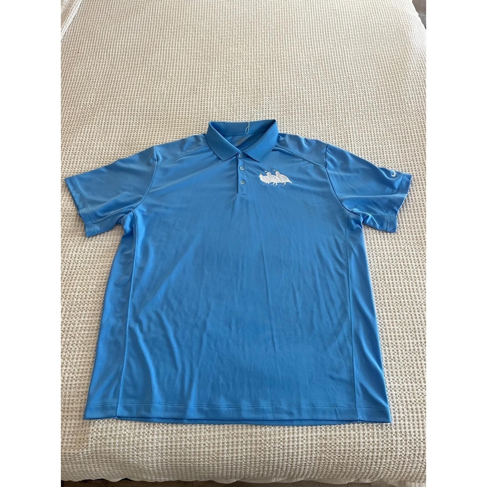 Nike Dri  Fit Short Sleeve Polo Men's XXL Blue Quail Lodge Golf Course